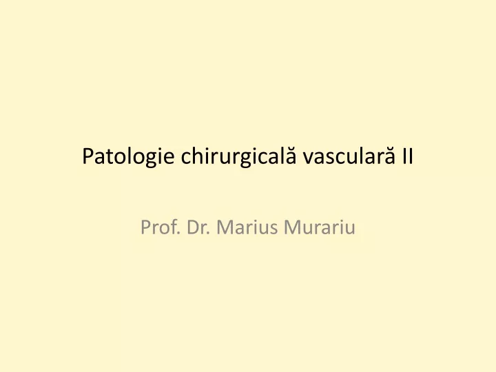 patologie chirurgical vascular ii