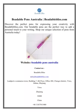 Beadable Pens Australia Beadablebliss.com