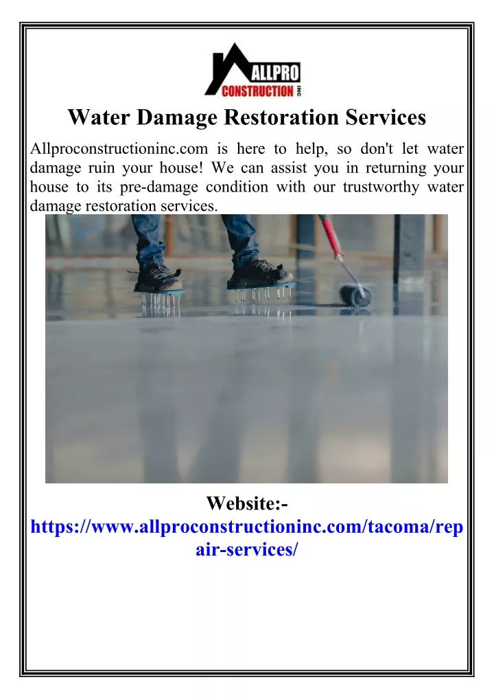 water damage restoration services