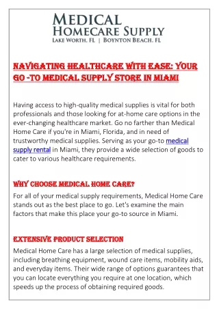 Navigating Healthcare with Ease Your Go To Medical Supply Store in Miami 2