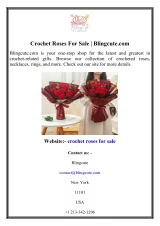 Crochet Roses For Sale Blingcute.com