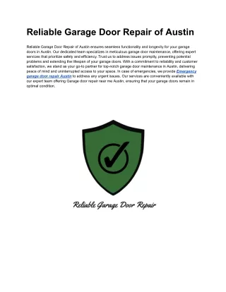 Emergency garage door repair Austin