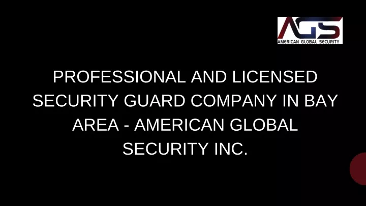 professional and licensed security guard company