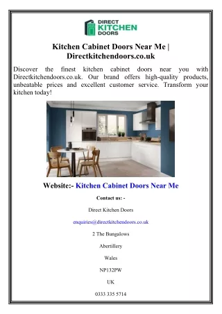 Kitchen Cabinet Doors Near Me Directkitchendoors.co.uk