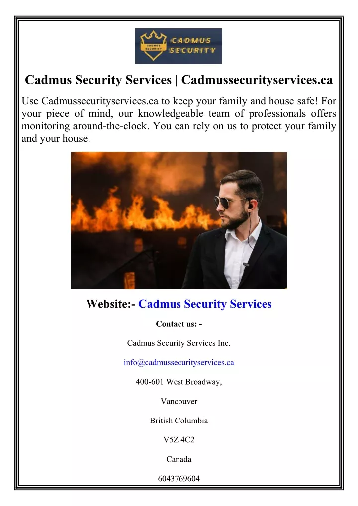 cadmus security services cadmussecurityservices ca