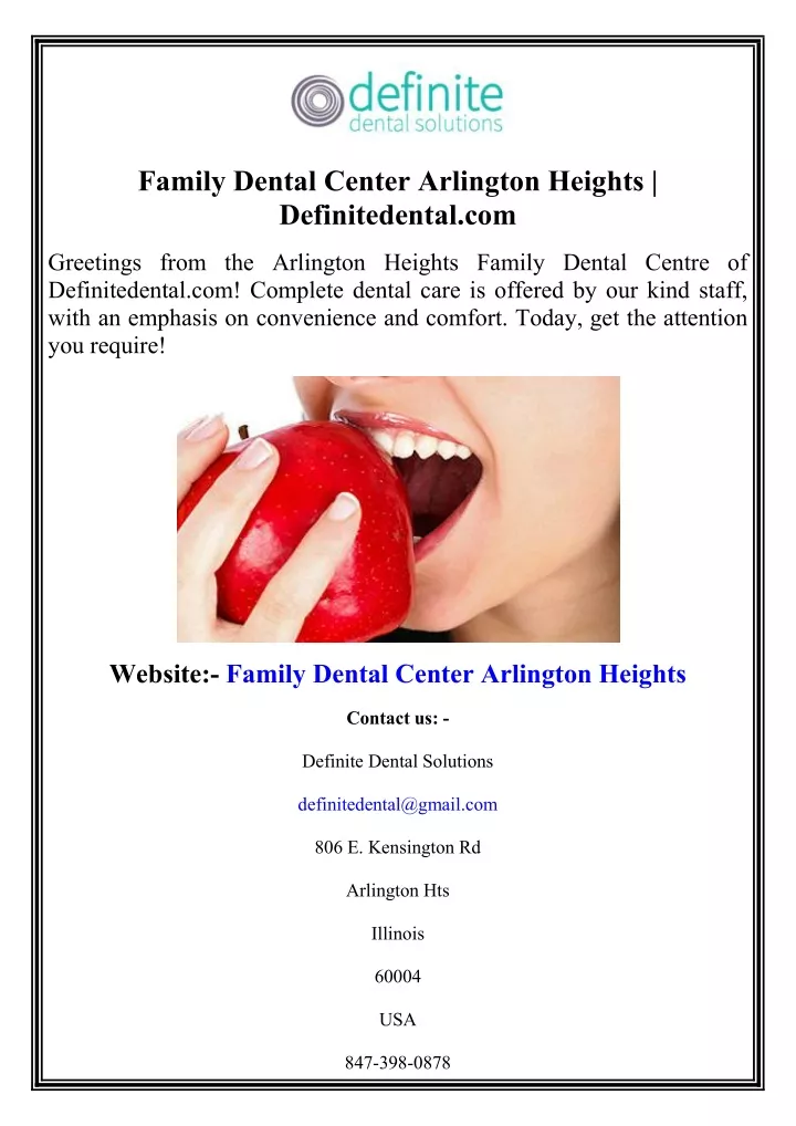 family dental center arlington heights