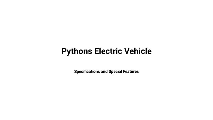 pythons electric vehicle