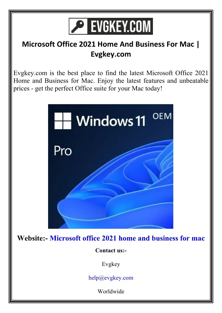 microsoft office 2021 home and business