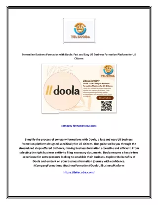 Streamline Business Formation with Doola: Fast and Easy US Business Formation Pl