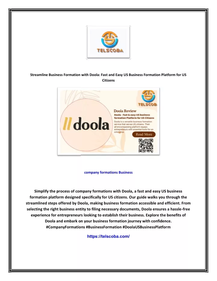 streamline business formation with doola fast