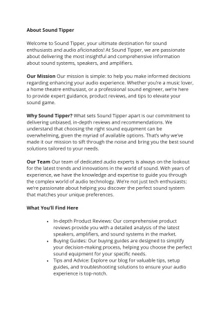 about sound tipper