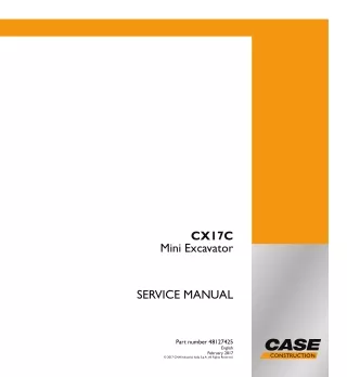 CASE CX17C Mini Excavator Service Repair Manual