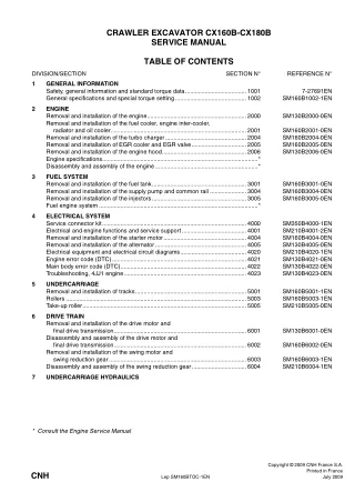 CASE CX180B Crawler Excavator Service Repair Manual