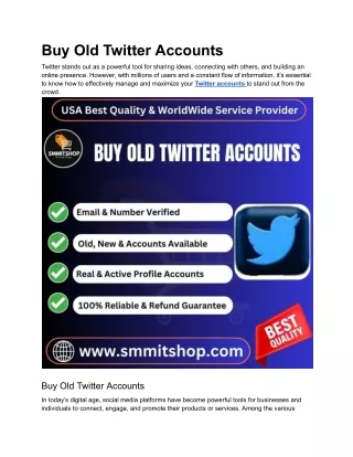 Buy Old Twitter Accounts