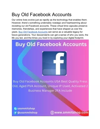 Buy Old Facebook Accounts