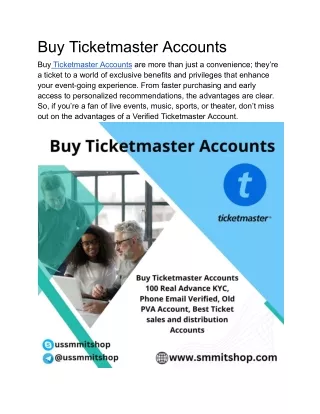 Buy Ticketmaster Accounts