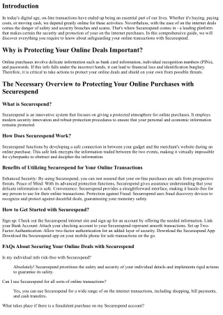 The Necessary Guide to Protecting Your Online Transactions with Securespend