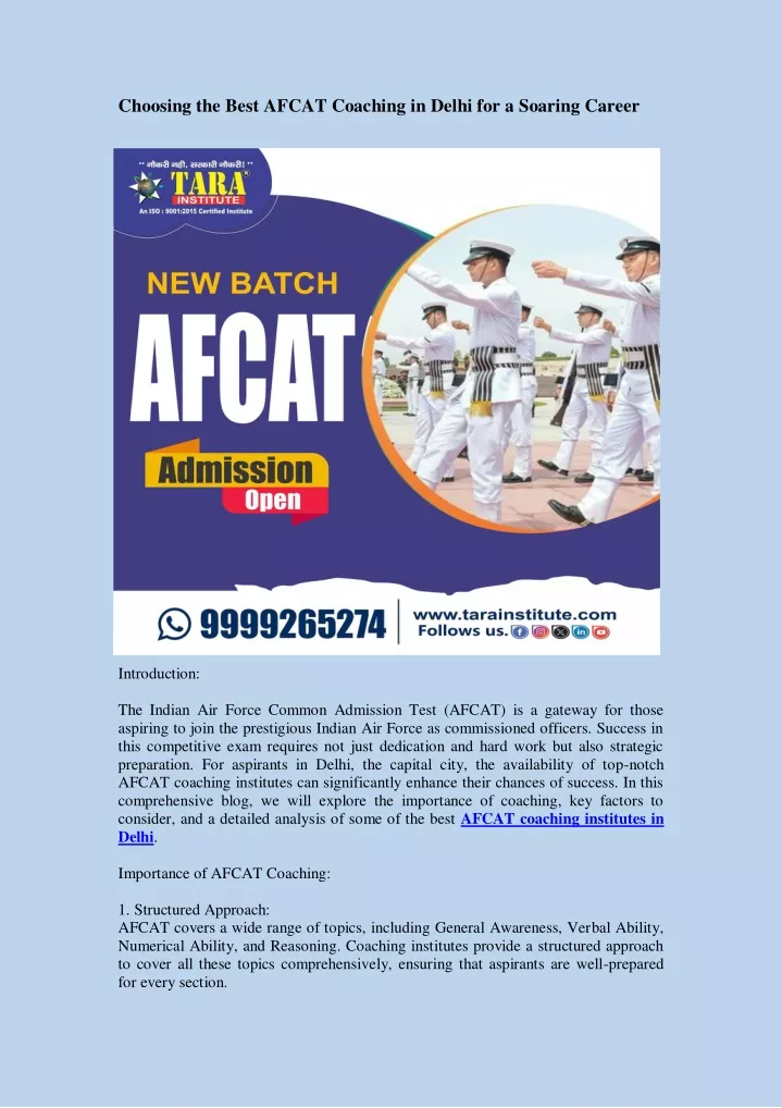 choosing the best afcat coaching in delhi