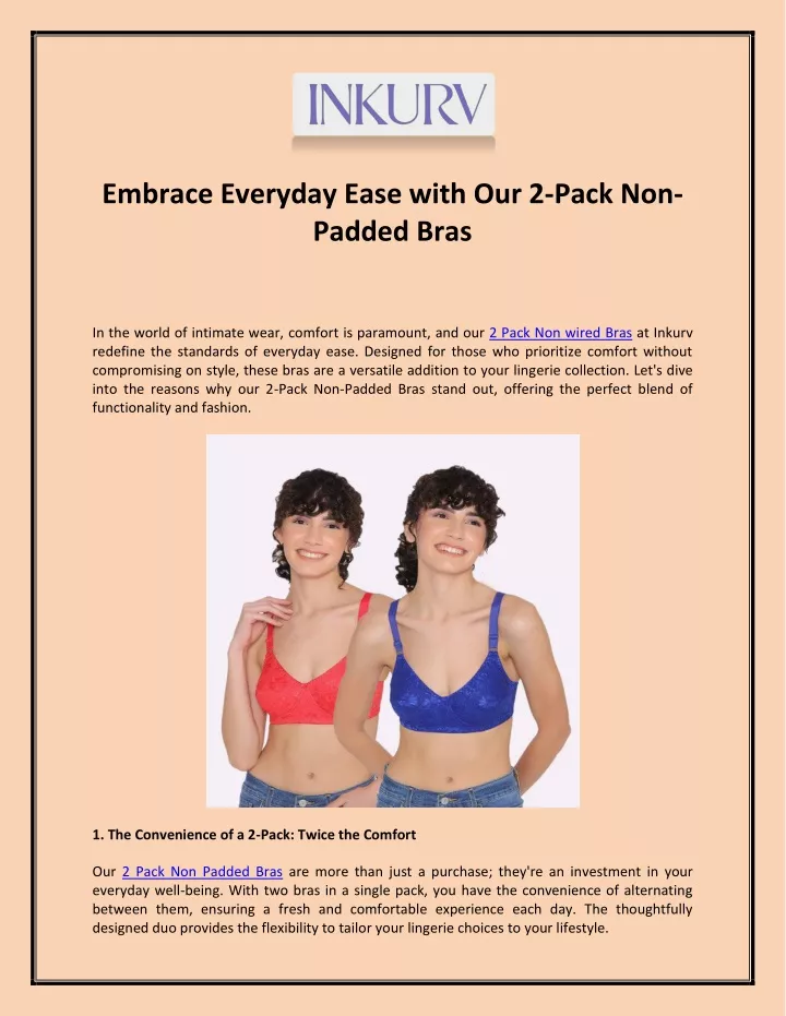 embrace everyday ease with our 2 pack non padded