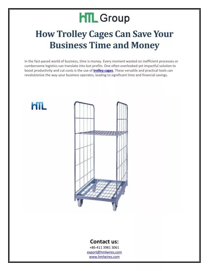 how trolley cages can save your business time