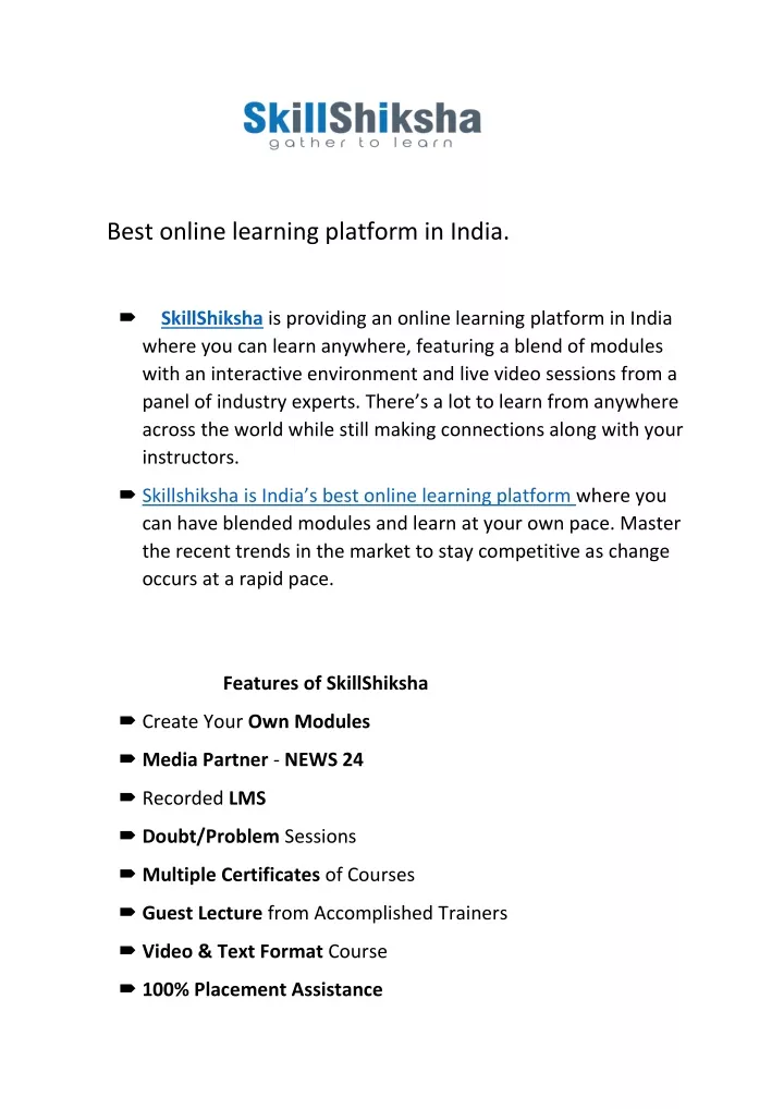 best online learning platform in india