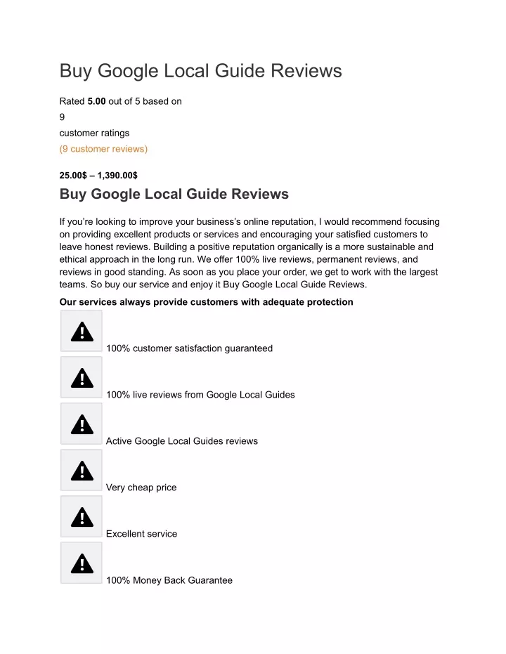 buy google local guide reviews