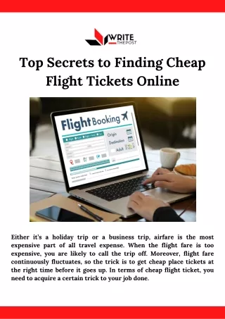 Top Secrets to Finding Cheap Flight Tickets Online