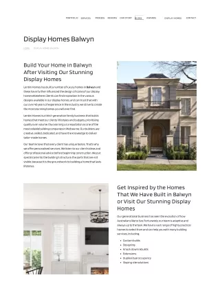 Display Homes Balwyn