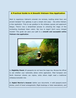 A Practical Guide to A Smooth Vietnam Visa Application