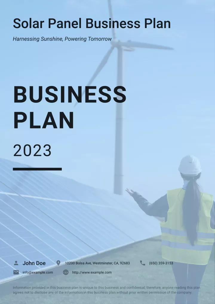 solar panel business plan