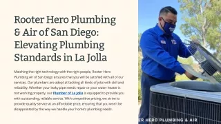 Rooter Hero Plumbing & Air of San Diego Elevating Plumbing Standards in La Jolla