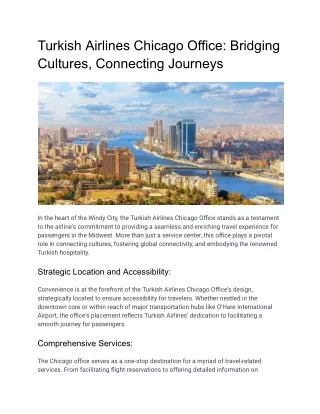 Turkish Airlines Chicago Office_ Bridging Cultures, Connecting Journeys
