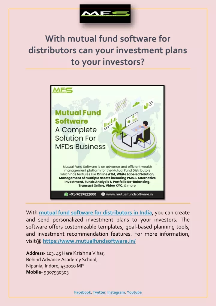 with mutual fund software for distributors