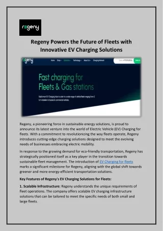 regeny powers the future of fleets with