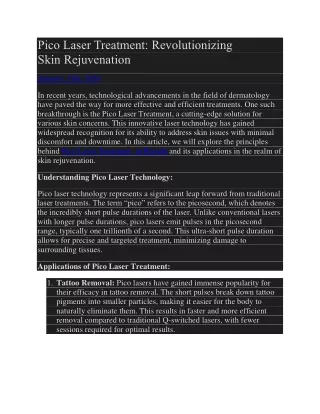 pico laser treatment revolutionizing skin