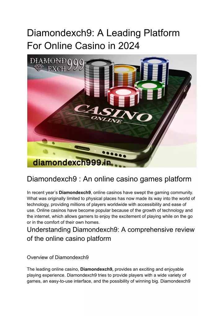 diamondexch9 a leading platform for online casino