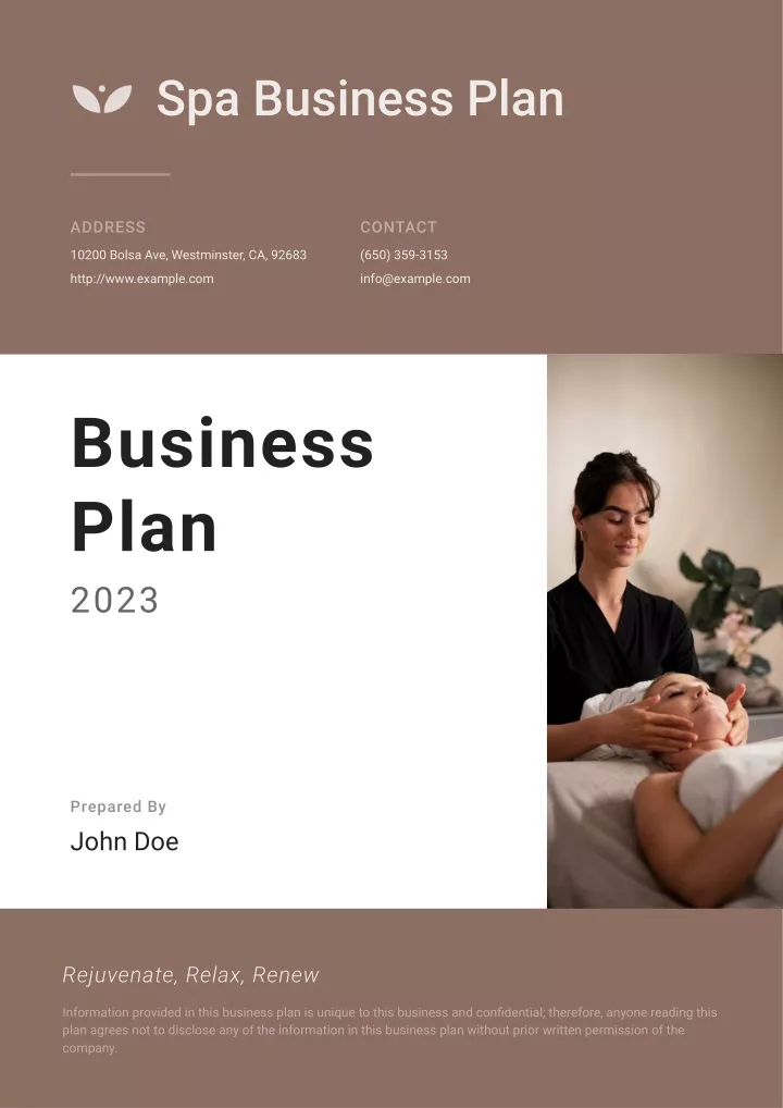 spa business plan