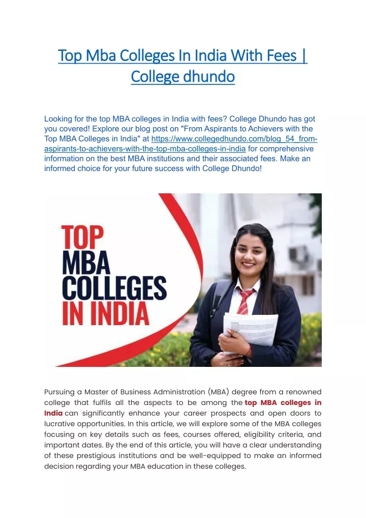 top mba colleges in india with fees