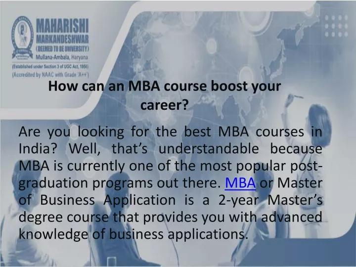 h ow can an mba course boost your career