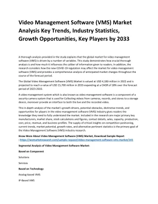 video management software vms market analysis