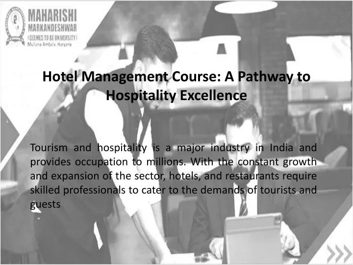 hotel management course a pathway to hospitality