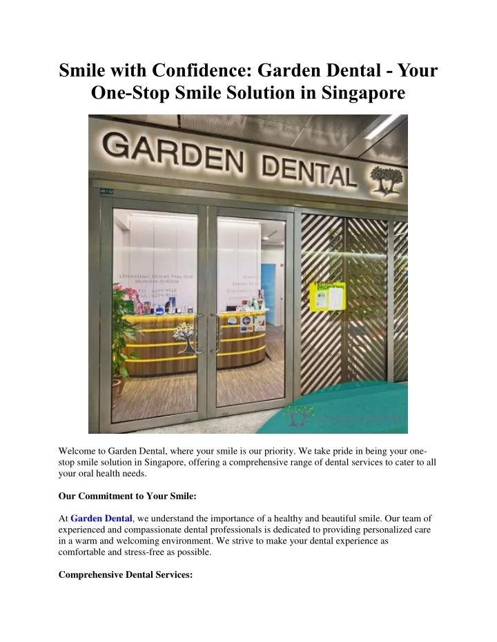 smile with confidence garden dental your one stop