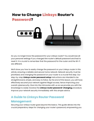 How To Change Ypur Linksys Router Password