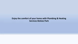 Enjoy the comfort of your home with Plumbing & Heating Services Belsize Park