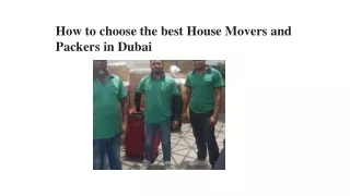 How to choose the best House Movers and Packers in Dubai