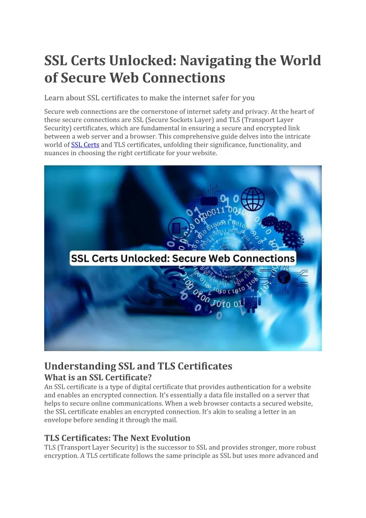 ssl certs unlocked navigating the world of secure