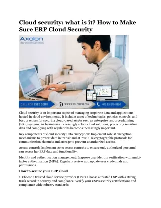 Cloud security what is it How to Make Sure ERP Cloud Security