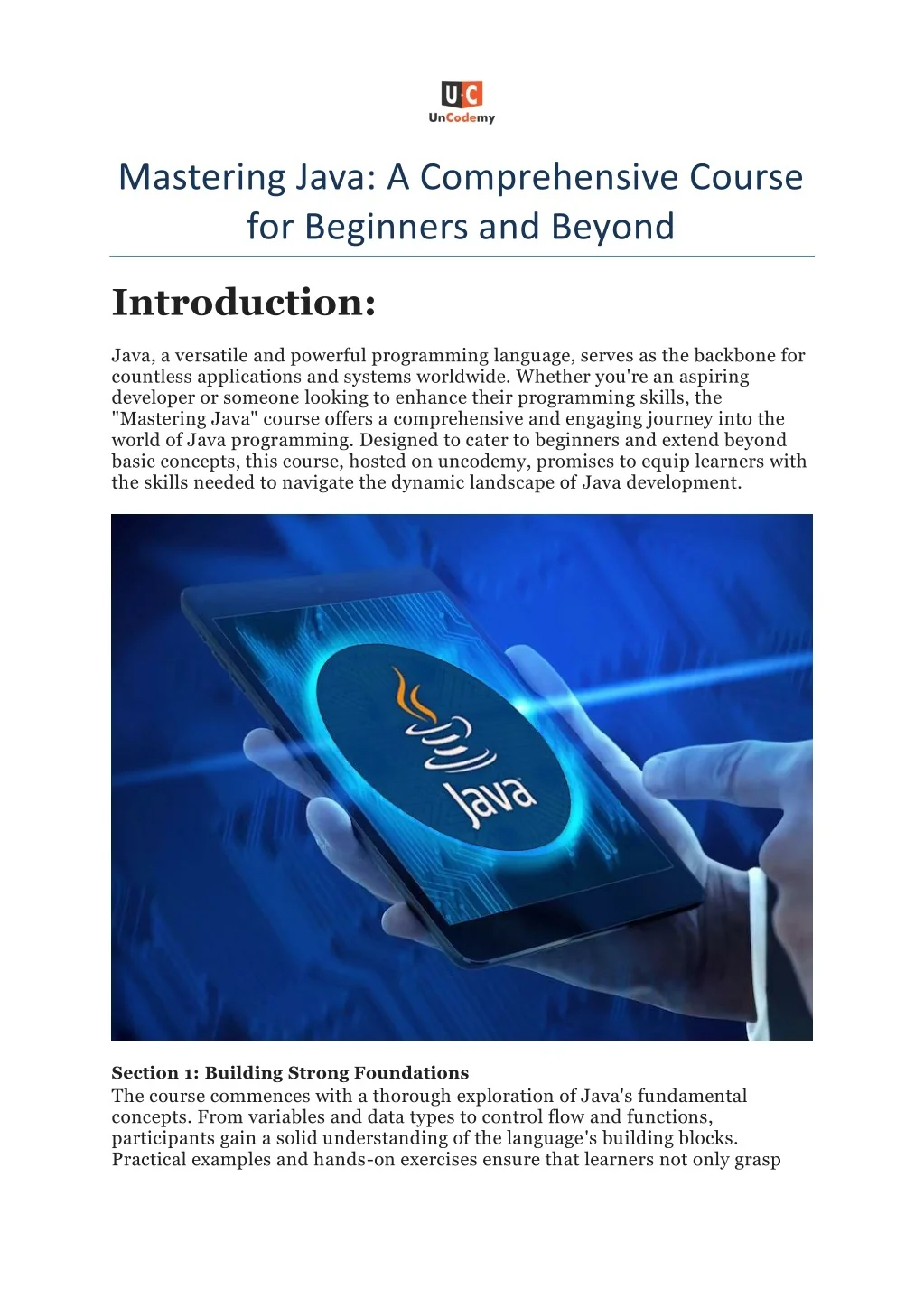 PPT - Mastering Java: A Comprehensive Course for Beginners and Beyond ...