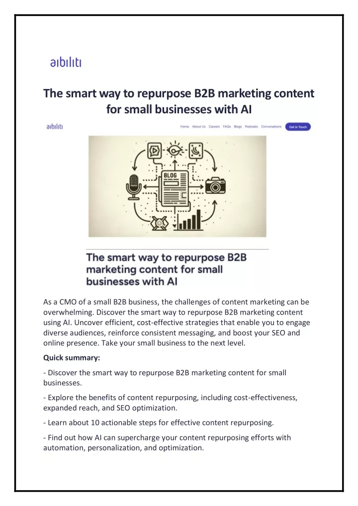 the smart way to repurpose b2b marketing content