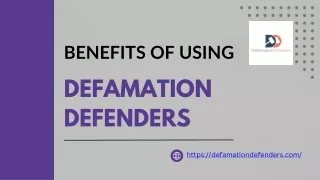 Benefits of using Defamation Defenders